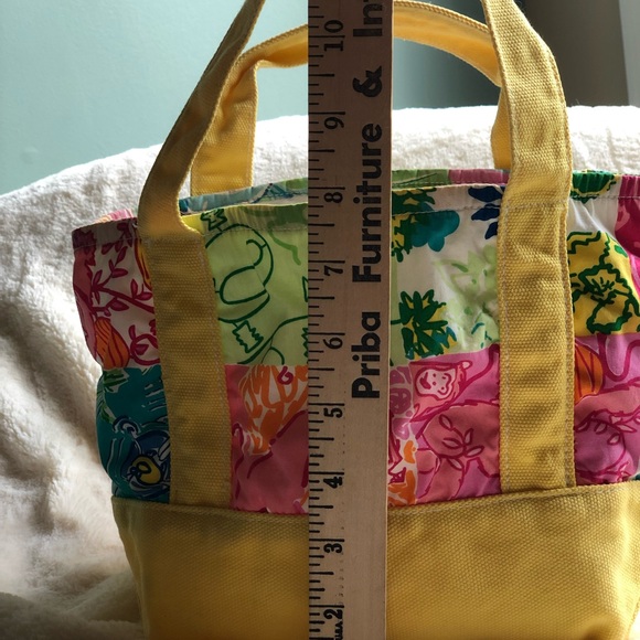 Lilly Pulitzer VINTAGE canvas patchwork tote purse - Picture 5 of 6